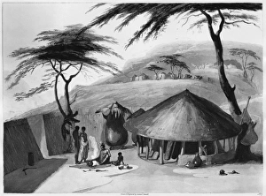 AFRICA: VILLAGE. A Boosh-Wannah Hut. Engraving published in African Scenery AFRICA: VILLAGE. A Boosh-Wannah Hut. Engraving published in African Scenery