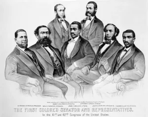 Politician Prints: Black Senators Print, 1872 Lithograph