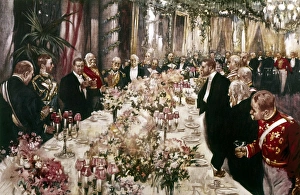 All male state dinner given at the White House for Prince Henry of Prussia, brother of the German emperor, by President Theodore Roosevelt, 24 February 1902. Illustration from 'Harper's Weekly,' 15 March 1902 All male state dinner given at the White House for Prince Henry of Prussia, brother of the German emperor, by President Theodore Roosevelt, 24 February 1902. Illustration from 'Harper's Weekly,' 15 March 1902