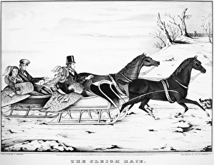 AMERICA: SLEIGHING, 1848. The Sleigh Race. Lithograph by Currier & Ives, 1848 AMERICA: SLEIGHING, 1848. The Sleigh Race. Lithograph by Currier & Ives, 1848