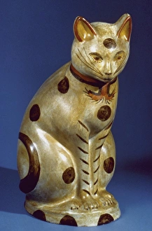 AMERICAN CAT FIGURE. Chalkware, c1860-1890 AMERICAN CAT FIGURE. Chalkware, c1860-1890