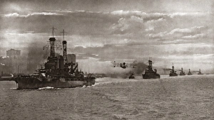American Dreadnoughts and Superdreadnoughts steaming into New York Harbor, New York American Dreadnoughts and Superdreadnoughts steaming into New York Harbor, New York