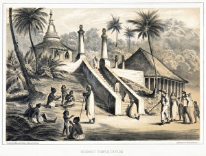 <b class=qtipBold><figcaption>American lithograph, 19th century</figcaption></b><br>BUDDHIST TEMPLE, CEYLON. American lithograph, 19th century.<br><em>© none</em> American lithograph, 19th century