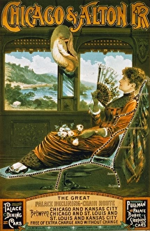 <b class=qtipBold><figcaption>American lithograph poster, c1890</figcaption></b><br>CHICAGO & ALTON RAILROAD. American lithograph poster, c1890.<br><em>© none</em> American lithograph poster, c1890