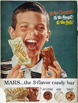 <b class=qtipBold><figcaption>From an American magazine</figcaption></b><br>MARS BAR AD, 1957. From an American magazine.<br><em>© none</em> From an American magazine
