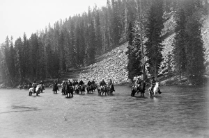 American President Chester Alan Arthur with an expedition team crossing the Snake River American President Chester Alan Arthur with an expedition team crossing the Snake River