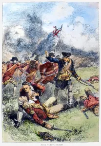 Print of Major John Pitcairns Death at Bunker Hill