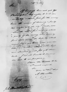 Alexander Hamilton Prints: Print of Hamilton's Urgent Letter to Move Congress