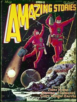 American science fiction magazine Amazing Stories, May 1929. Illustration by Frank R American science fiction magazine Amazing Stories, May 1929. Illustration by Frank R