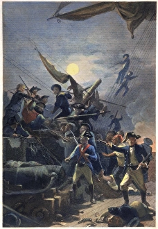 American (Scottish-born) naval officer. Jones capturing the HMS Serapis American (Scottish-born) naval officer. Jones capturing the HMS Serapis