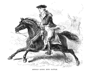 American soldier and traitor. Wood engraving, American, 19th century American soldier and traitor. Wood engraving, American, 19th century