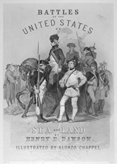 AMERICAN SOLDIERS. American soldiers from various wars. Steel engraving for the cover of AMERICAN SOLDIERS. American soldiers from various wars. Steel engraving for the cover of