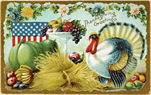 Thanksgiving Gallery: American Thanksgiving card, c1900