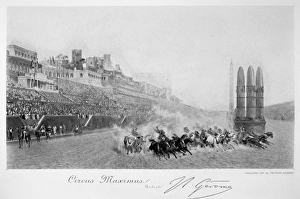 ANCIENT ROME: CHARIOT RACE. Circus Maximus. Mezzotint, 1881, after Jean Leon Gerome ANCIENT ROME: CHARIOT RACE. Circus Maximus. Mezzotint, 1881, after Jean Leon Gerome