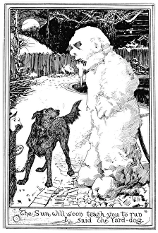 ANDERSEN: SNOW MAN. The Sun will soon teach you to run, said the Yard dog. Drawing by Henry J ANDERSEN: SNOW MAN. The Sun will soon teach you to run, said the Yard dog. Drawing by Henry J