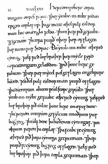 Images Dated 6th September 2007: ANGLO-SAXON CHRONICLE. The passage reproduced contains a record of Aethelred