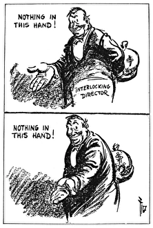 ANTI-TRUST CARTOON, 1914. Daniel R. Fitzpatricks comment on the Clayton Antitrust Act ANTI-TRUST CARTOON, 1914. Daniel R. Fitzpatricks comment on the Clayton Antitrust Act