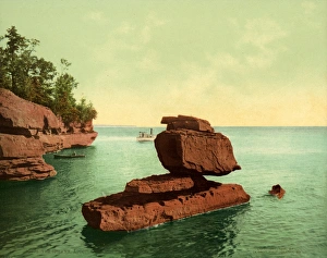 APOSTLE ISLANDS: SPHINX. The Sphinx, a rock formation at Stockton Island, one of APOSTLE ISLANDS: SPHINX. The Sphinx, a rock formation at Stockton Island, one of