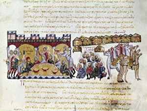 ARABS IN SICILY, 1039. Arab encampment around the town of Messina, Sicily, 1039 ARABS IN SICILY, 1039. Arab encampment around the town of Messina, Sicily, 1039
