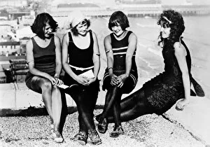 ATLANTIC CITY: WOMEN. Four New York bathing beauties at the carnival in Atlantic City, New Jersey. Photograph, c1922