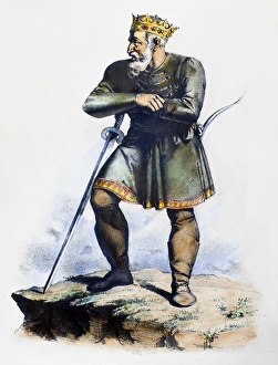 ATTILA (c406-453). King of the Huns. Lithograph, 19th century ATTILA (c406-453). King of the Huns. Lithograph, 19th century