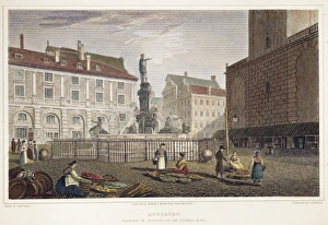 AUGSBURG, 1823. Fountain of Augustus on the Ludwigs Platz AUGSBURG, 1823. Fountain of Augustus on the Ludwigs Platz