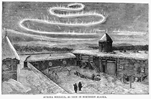 AURORA BOREALIS. Aurora Borealis, as Seen In Northern Alaska. Wood engraving AURORA BOREALIS. Aurora Borealis, as Seen In Northern Alaska. Wood engraving