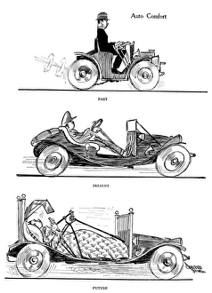 AUTOMOBILE CARTOON, 1914. Auto Comfort. American magazine cartoon, 1914 AUTOMOBILE CARTOON, 1914. Auto Comfort. American magazine cartoon, 1914