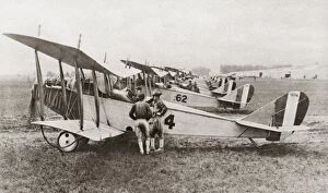 Aviators at an American airfield during World War I. Photograph, c1917