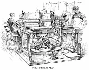 BANK NOTE PRINTING PRESS. Steam printing-press at the Bureau of Engraving and Printing, Washington, D.C
