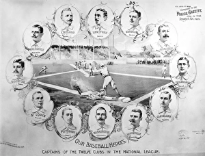 BASEBALL, 1895. Portraits of the captains of the twelve baseball clubs in the National League, 1895 BASEBALL, 1895. Portraits of the captains of the twelve baseball clubs in the National League, 1895