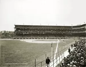 BASEBALL GAME, c1912. A major league baseball game viewed from the bleachers at Forbes Field