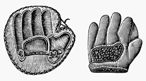 BASEBALL MITT, c1900. Contemporary line engraving BASEBALL MITT, c1900. Contemporary line engraving