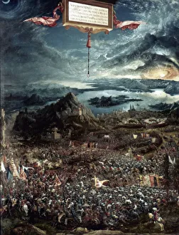 THE BATTLE OF ALEXANDER. By Albrecht Altdorfer. Oil on wood THE BATTLE OF ALEXANDER. By Albrecht Altdorfer. Oil on wood