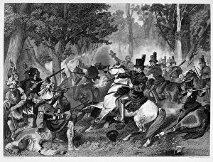 BATTLE OF THE THAMES. Death of Tecumseh at the Battle of the Thames during the War of BATTLE OF THE THAMES. Death of Tecumseh at the Battle of the Thames during the War of