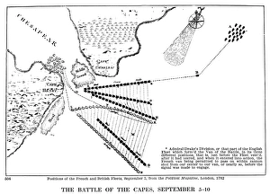 Battle of Virginia Capes between the French and English fleets, 5-10 September 1781 Battle of Virginia Capes between the French and English fleets, 5-10 September 1781