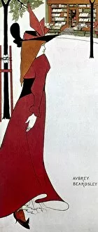 Images Dated 30th June 2010: BEARDSLEY: POSTER DESIGN. A fashionably dressed young woman approaching a book store