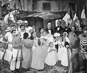 BENITO PABLO JUAREZ (1806-1872). Mexican statesman. The return of Juarez to Mexico City BENITO PABLO JUAREZ (1806-1872). Mexican statesman. The return of Juarez to Mexico City