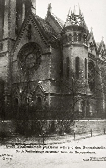 BERLIN: GENERAL STRIKE, 1920. Tower of St. Georges Church destroyed during the general BERLIN: GENERAL STRIKE, 1920. Tower of St. Georges Church destroyed during the general