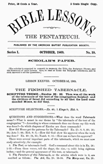 BIBLE LESSONS, 1869. The Pentateuch. An issue of Bible Lessons, published by BIBLE LESSONS, 1869. The Pentateuch. An issue of Bible Lessons, published by