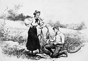 Images Dated 1st November 2007: BICYCLING, c1898. American magazine advertisement for Browns shoe dressing, c1898