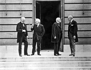 The Big Four, at the Versailles Palace in France during the Treaty negotiations The Big Four, at the Versailles Palace in France during the Treaty negotiations