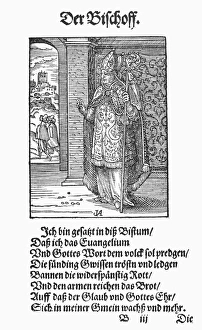 BISHOP, 1568. Woodcut, 1568, by Jost Amman BISHOP, 1568. Woodcut, 1568, by Jost Amman