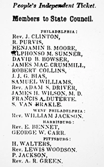 BLACK CANDIDATES, c1835. Election broadside, c1835, listing free black candidates BLACK CANDIDATES, c1835. Election broadside, c1835, listing free black candidates