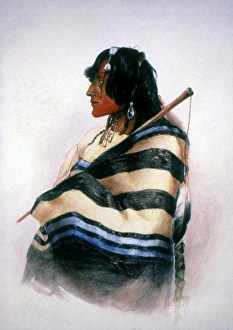 Karl Bodmer Gallery: BLACKFOOT NATIVE AMERICAN, 1832-34. Kiasax (Bear on the Left). Piegan Blackfoot Native American
