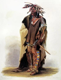 BODMER: SIOUX CHIEF. Wahk-Tä-Ge-Li, or Big Soldier, a Yankton Sioux Native American chief