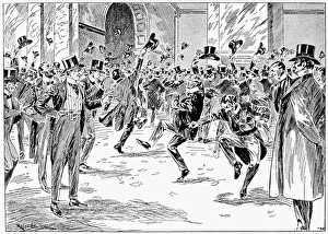 BOER WAR, 1900. Jubilation on the London Stock Exchange at the news of General BOER WAR, 1900. Jubilation on the London Stock Exchange at the news of General