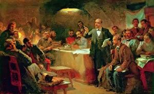 Images Dated 14th October 2011: BOLSHEVIK MEETING, 1903. Vladimir Lenin at the Second Congress of the Marxist Russian
