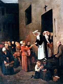 BONVIN: CHARITY, 1851. The Sisters of Charity. Oil on canvas by Francois Bonvin, 1851 BONVIN: CHARITY, 1851. The Sisters of Charity. Oil on canvas by Francois Bonvin, 1851