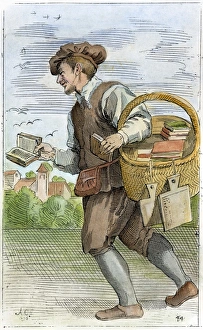 BOOKSELLER, 1646. An itenerant bookseller BOOKSELLER, 1646. An itenerant bookseller